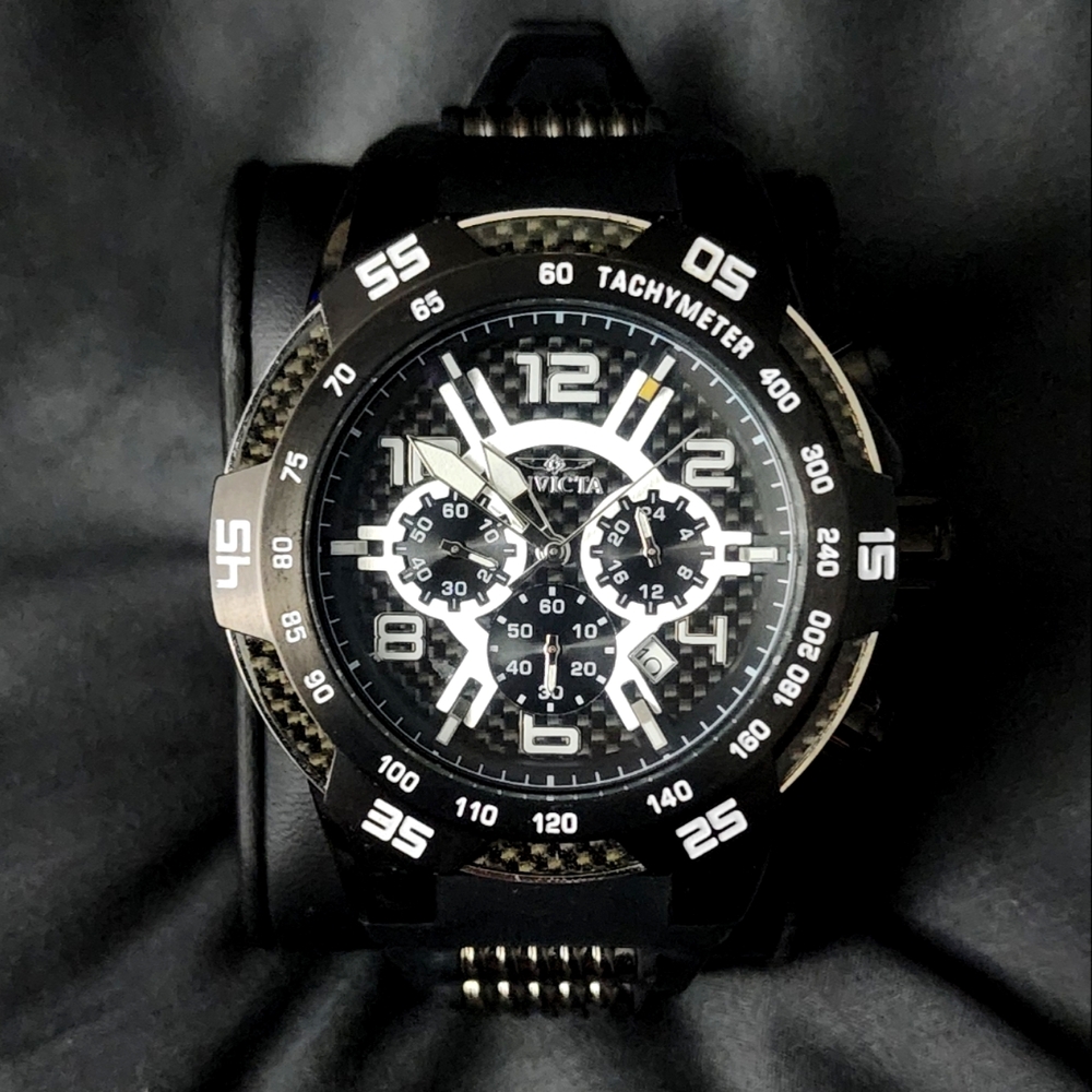 INVICTA Speedway Collection 51mm Black, 100m Water Resistant Model 24236